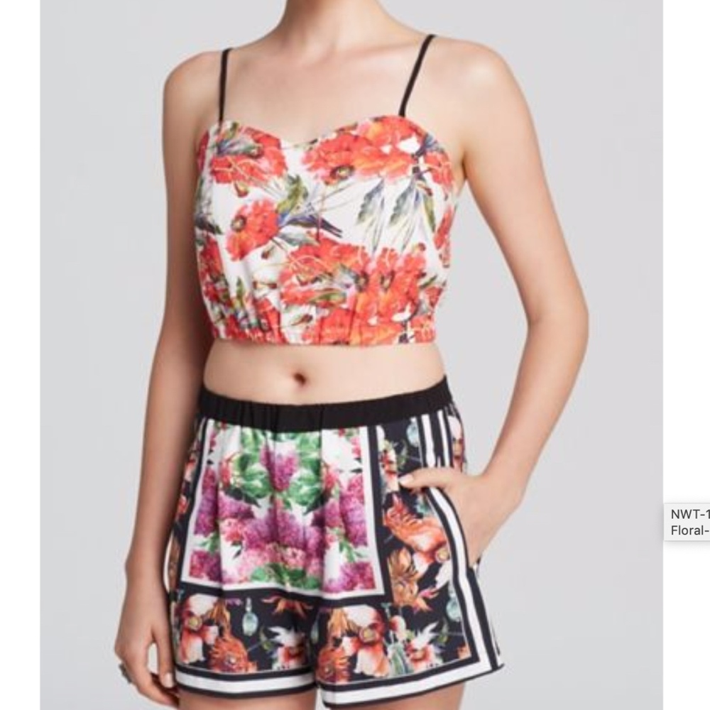 NWT Clover Canyon Multi Floral Garden Crop Top